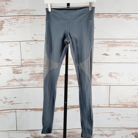Alo Yoga Women's Coast Leggings Grey Mesh Panel Full Length XS - Picture 1 of 7